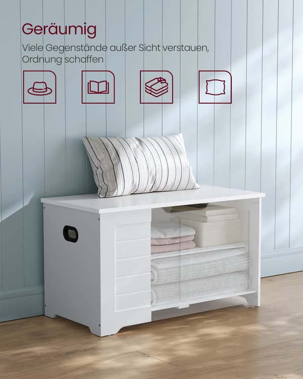 Opbevaringsbænk 40x80x46 cm Hvid Spånplade