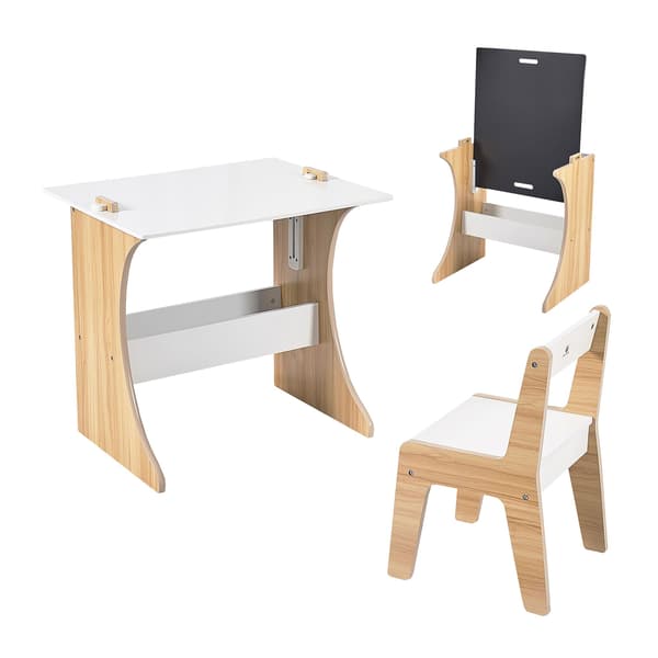 Barnbord och stolsset, 56x60x50 cm, vit, MDF, Kodustaar