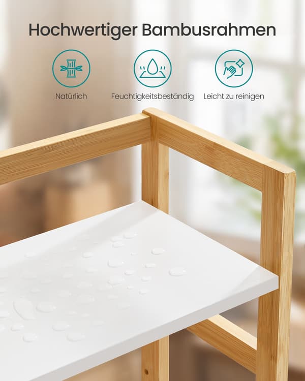 Kryddställ med 2 nivåer, bambu, naturlig beige-vit