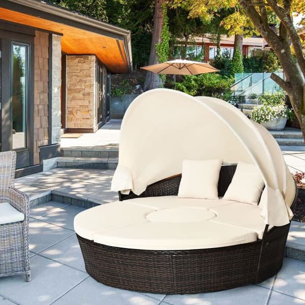 Udendørs Daybed, 192x177x146 cm, Sort, Beige , Star