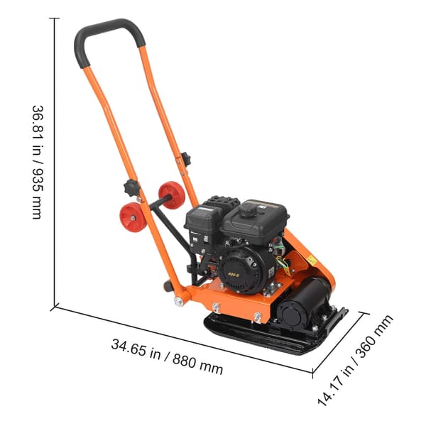 Pladevibrator 41x31,5 cm Sort Benzinmotor