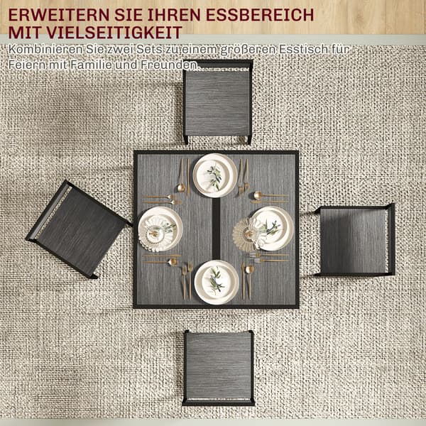 Barbord Set 90x47x76 cm Grå Metall