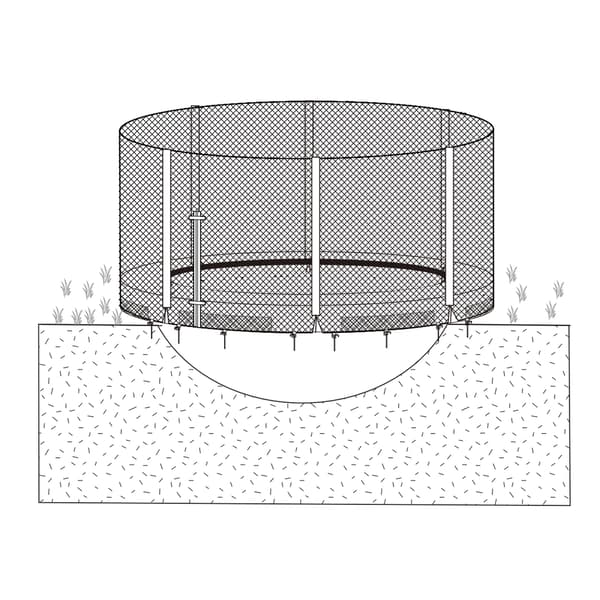 Trampolinesikring 305 cm, 208x305 cm, Sort