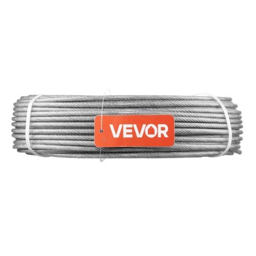 Wire Rope Kit, 61 m, 4,76 mm, 304 rustfrit stål, stål