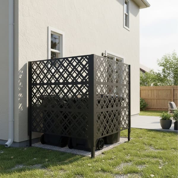 Skraldespand låg 120 cm sort, Kodustaar