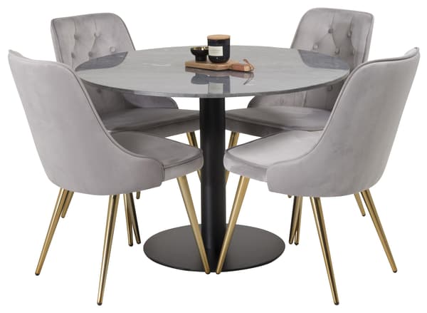 Spisebord Estelle 106x75 cm Sort Marmor