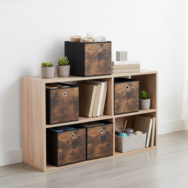 Förvaringsbox set, 33x33x33 cm, Brun