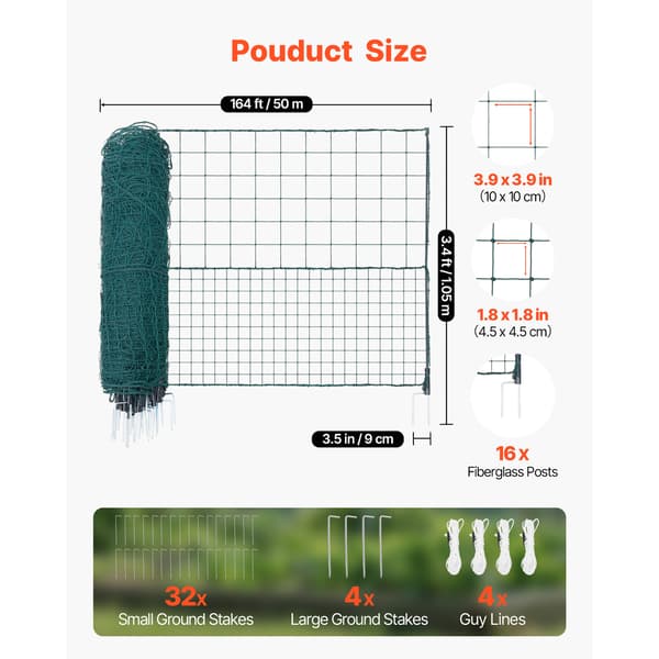Midlertidigt hegn 105x5000 cm Grøn plastnet