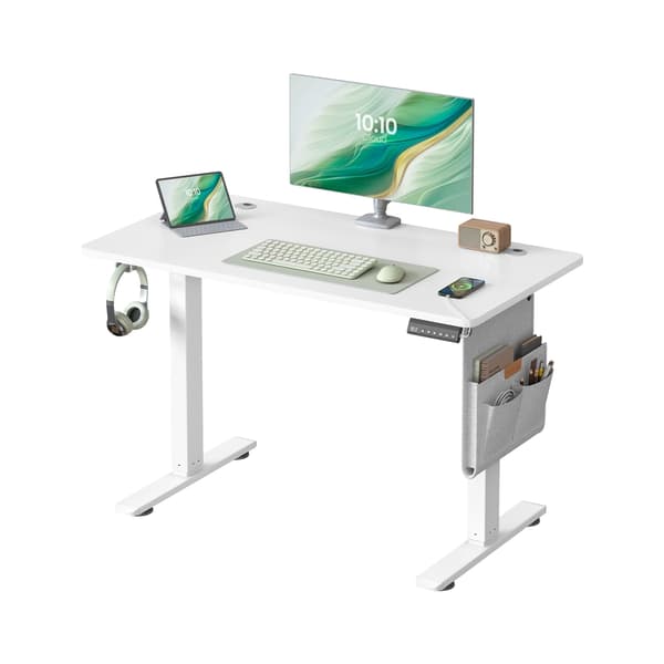 Høydejusterbart skrivebord 60x120x72-120 cm hvit, elektrisk
