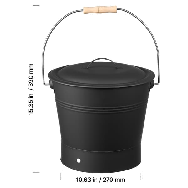 Askespand, 27x39 cm, Sort, Metal Pejs Opbevaring