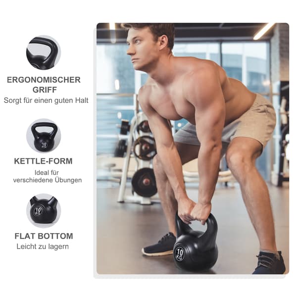 Kettlebell, 25x19x28 cm, Sort