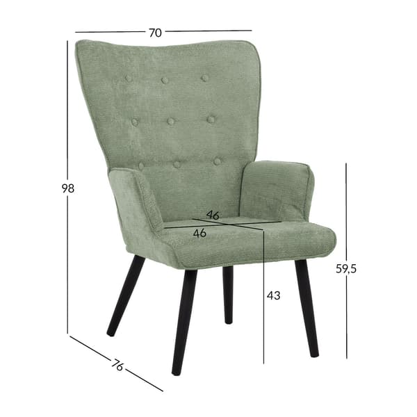 Lænestol MATEO 70x76x98 cm lysegrøn