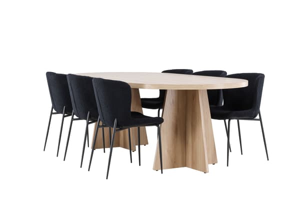 Spisebord Bootcut 230x115 cm Hvidvasket