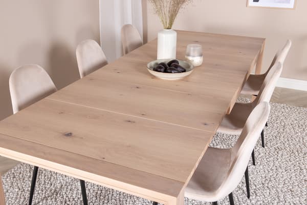 Spisebord og stol sæt 170x250 cm hvid sort