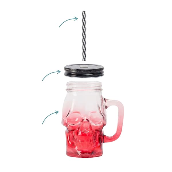 Glas-set, Set med 4 dödskalleglas med lock, Kodustaar