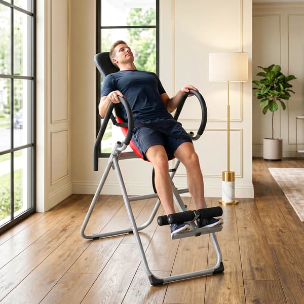 Inversionstabel Foldbar 122x59x130 cm sort/rød