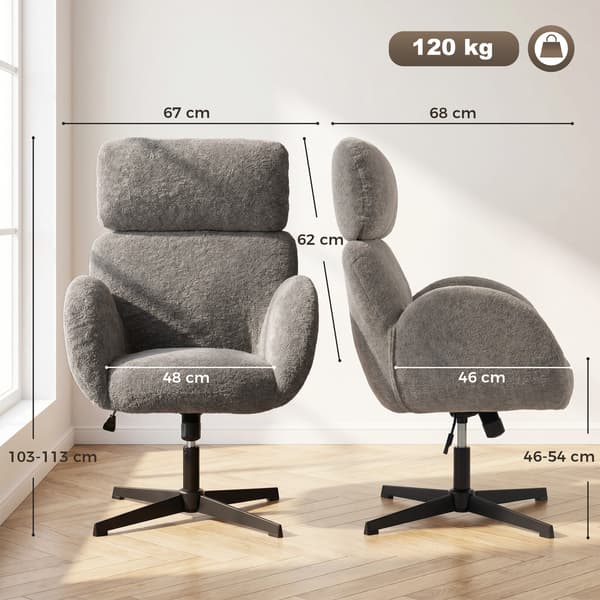 Kontorstol 67x68x103-113 cm grå