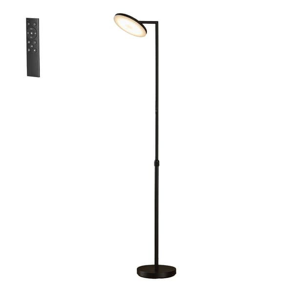 LED-gulvlampe med justerbar høyde, roterbart lampefeste, timer