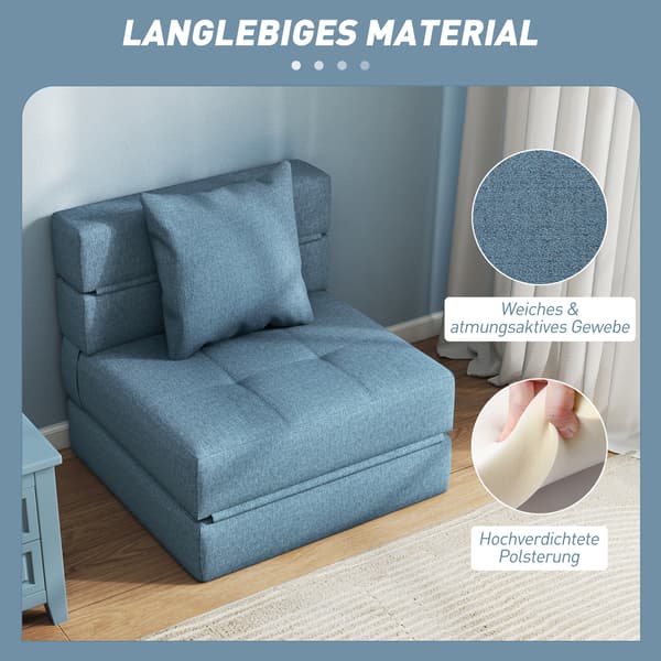 Sovesofa Stol 70x70x61 cm Mørkeblå Stof