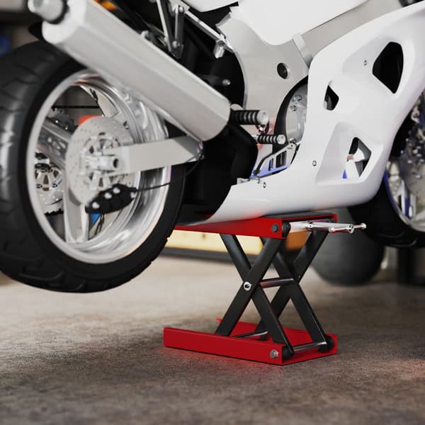 Motorcykellift 41,5x23,5x10-37 cm Röd, Stål