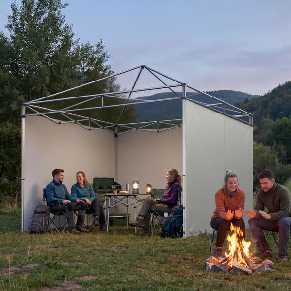 Gazebo sidevægssæt 300x200 cm lys grå polyester