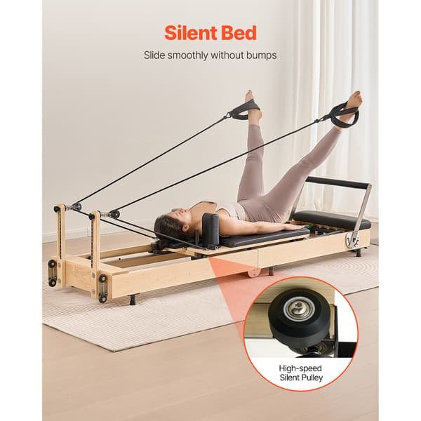 Pilates Reformer, 238x68x57 cm, Trä, Fällbar