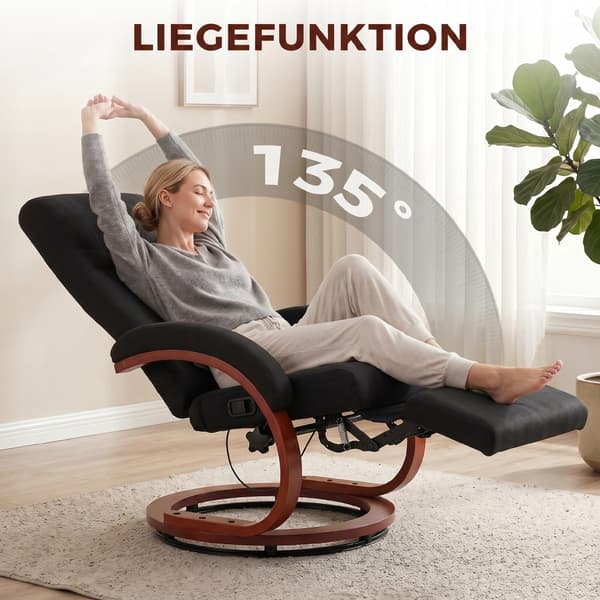 Lænestol med liggefunktion 68x86x100 cm sort
