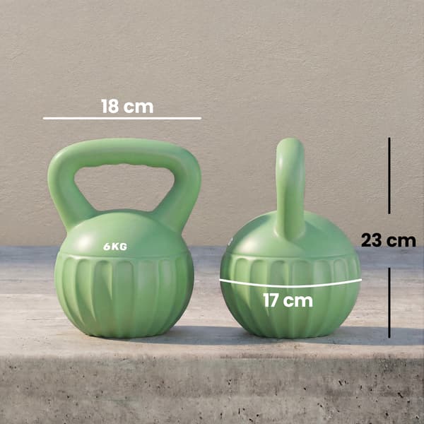 Kettlebell 17x17x23 cm grøn plast