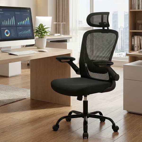 Kontorstol 64x64x115 cm svart, ergonomisk