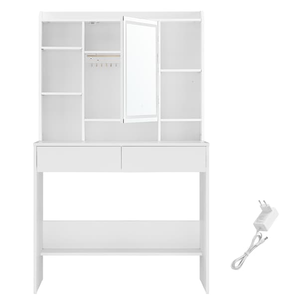 Sminkbord 90x40x144,7 cm Vit
