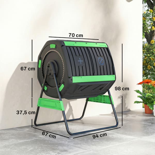 Kompostbehållare 94x67x98 cm Grön Plast