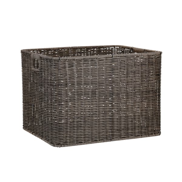 Korg 37x31x28 cm Mörk Plastflätad