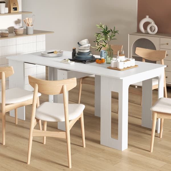 Matbord utdragbart hopfällbart köksbord 60-180x85x75 cm vitt