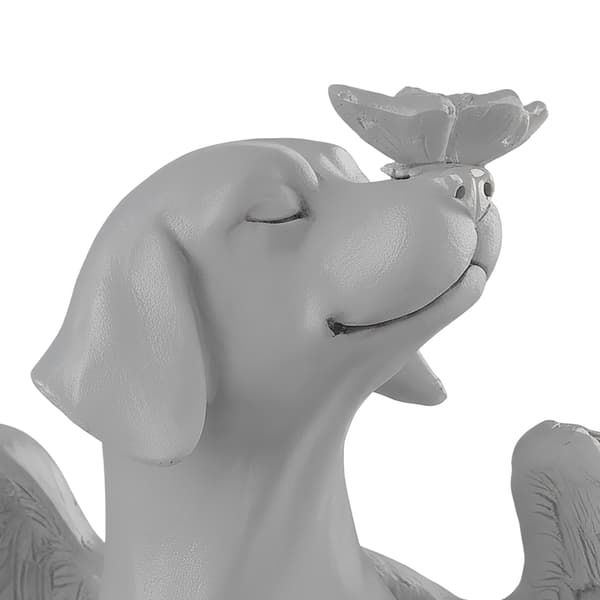 Hundemindesmærke Engel, 20x11x11 cm, Grå, Polyresin, Kodustaar