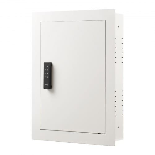Väggsafe, 3-nivåers dold väggsafe, 10,2x41,3x55,9 cm, vit, stål