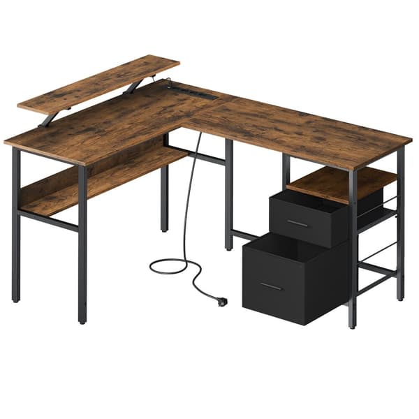 L-formet skrivebord 150x120x76 cm