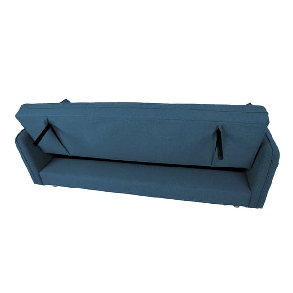 Soffa Säng VISBY 200x88x93 cm Blå Tyg Förvaring