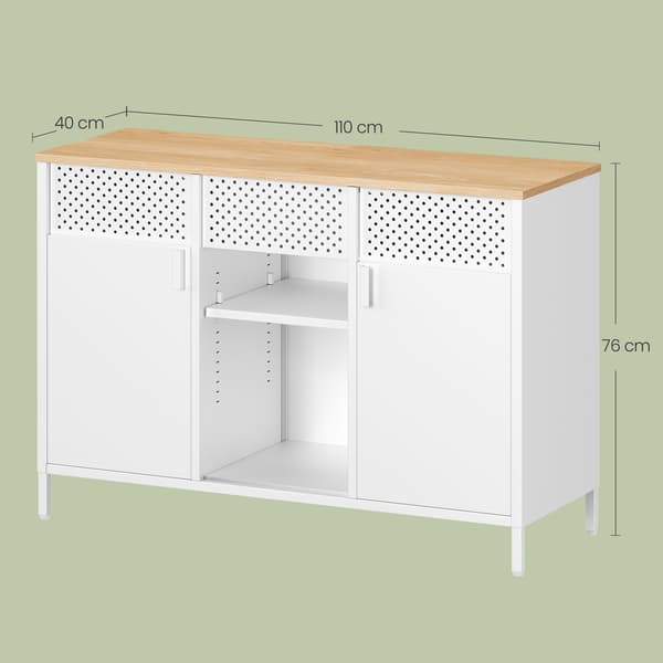 Förvaringsskåp 40x110x76 cm Vit Stål