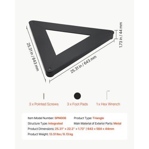 Hockey Passer Trekant 643x564x44 mm sort