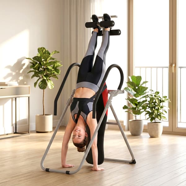 Inversionstabel Foldbar 122x59x130 cm sort/rød
