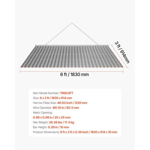 Trækharve 183x91,4x1 cm Galvaniseret Stål