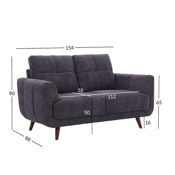 Soffa Steve 154x88x90 cm mörkgrå tyg