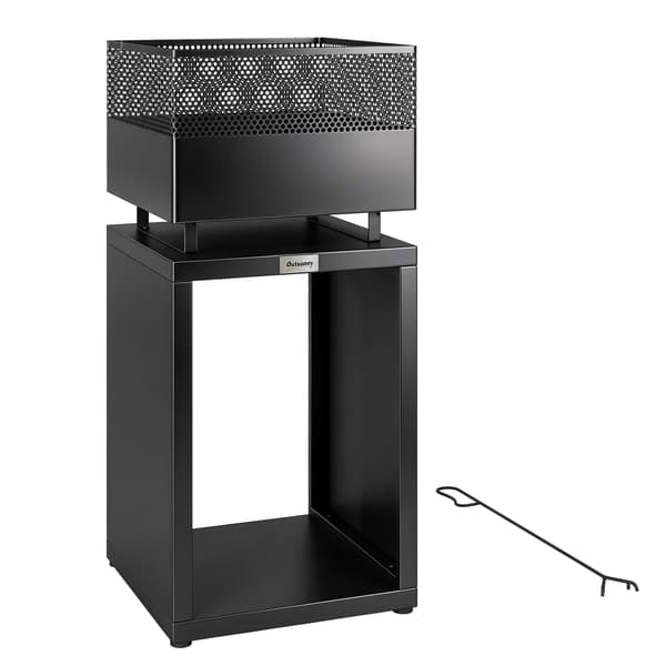 Eldstad 39x39x87 cm Svart Metall