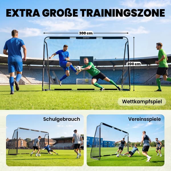 Fodboldmål 300x120x200 cm sort