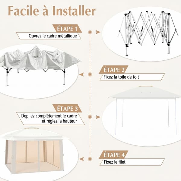 Pop-up katos 394x394x277 cm beige