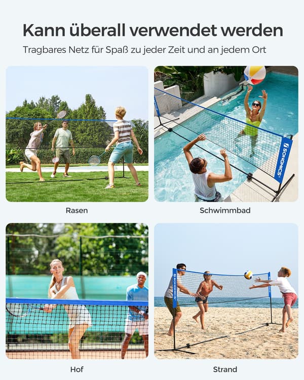 Badminton-nät, 400x155x103 cm, Blå