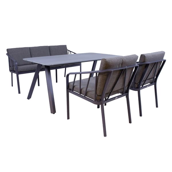 Havemøbelsæt Kahla 160x91x73 cm Grå