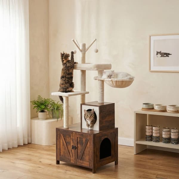 Kattetræ med kattebakke skab 150 cm, Kodustaar