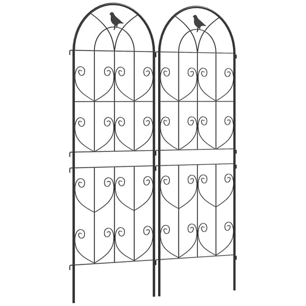 Espalier til klatreplanter 50x150 cm sort metal