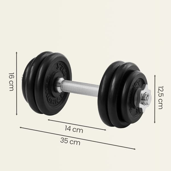 Håndvægtsæt 35x14 cm Sort, plast